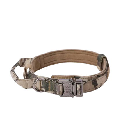 Camouflage durable tactical dog collar and leash set by TrendyPet's Zone, heavy-duty military style for training and outdoor activities.