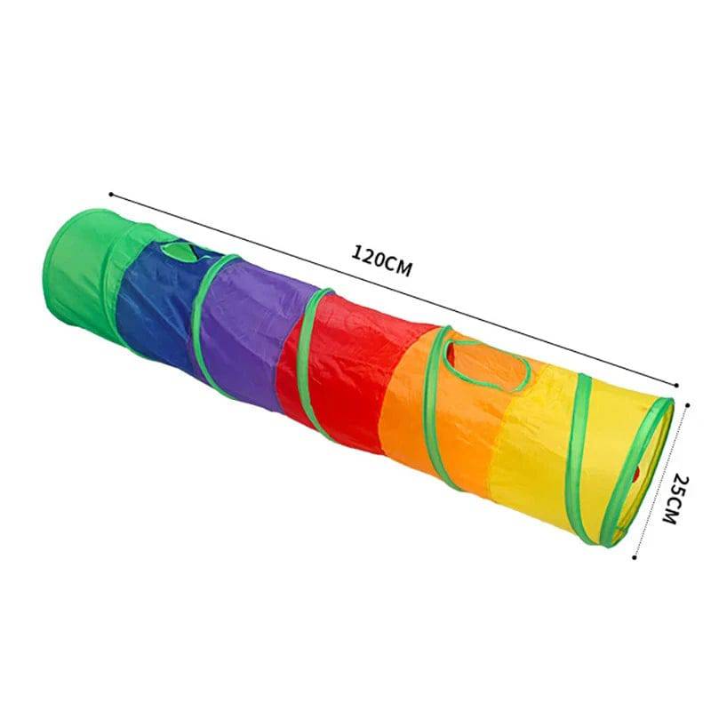 Cat Kitten Tunnel Tubes for Indoor Collapsible Play Toy for Puzzle Exercising Hiding Training and Running with a Red Fun Ball and 2 Holes - TrendyPet's Zone