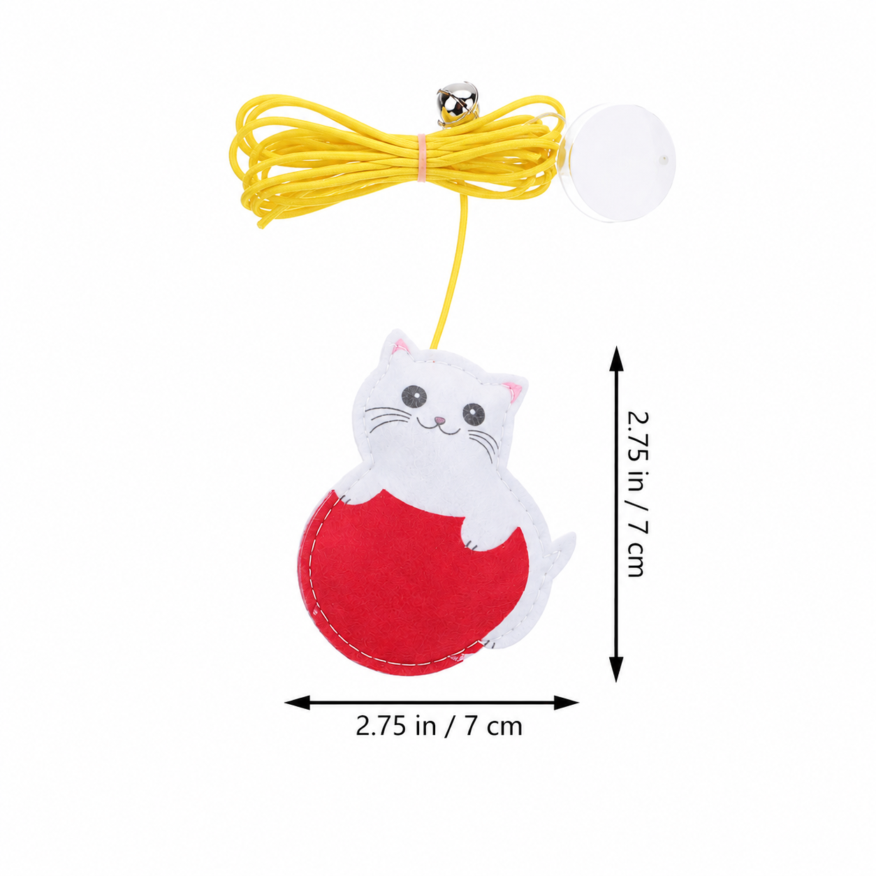 Interactive hanging cat toy with rope and retractable feature, designed to entertain cats and stimulate their natural scratching instincts.