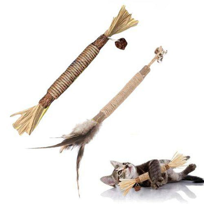 Cat Toys Chew Stick, Kitten Treat Catnip Toy Natural Stuff with Catnip for Cleaning Teeth Indoor Dental - TrendyPet's Zone