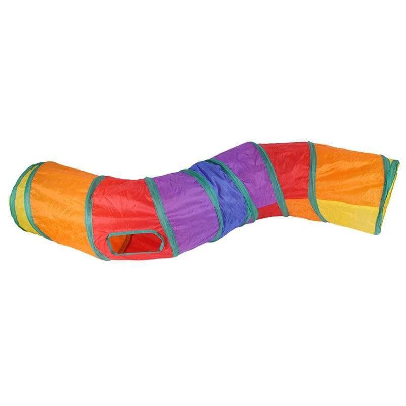 Cat Tunnel for Indoor Toys for Kittens Rainbow Interactive Foldable Crinkle Toy - TrendyPet's Zone