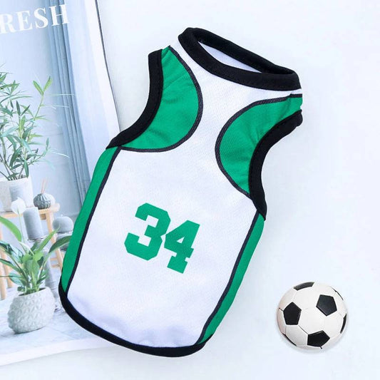 Celtics Pet Clothes Dog Sport Jersey Clothes for Summer Apparel Basketball Clothing Puppy T-Shirts - TrendyPet's Zone