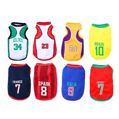 Celtics Pet Clothes Dog Sport Jersey Clothes for Summer Apparel Basketball Clothing Puppy T-Shirts - TrendyPet's Zone