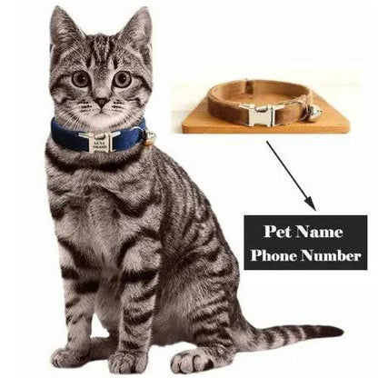 Coffee Cat Small Dog Collar with Bell Personalized Engraving ID Tag Nameplate Kitten Collars Necklace Small Dogs Puppy Bulldog Chihuahua Yorshire - TrendyPet's Zone
