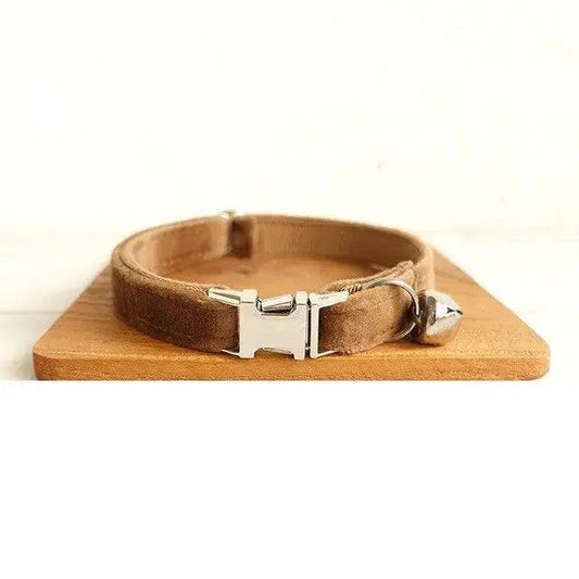 Coffee Cat Small Dog Collar with Bell Personalized Engraving ID Tag Nameplate Kitten Collars Necklace Small Dogs Puppy Bulldog Chihuahua Yorshire TRENDYPET'S ZONE