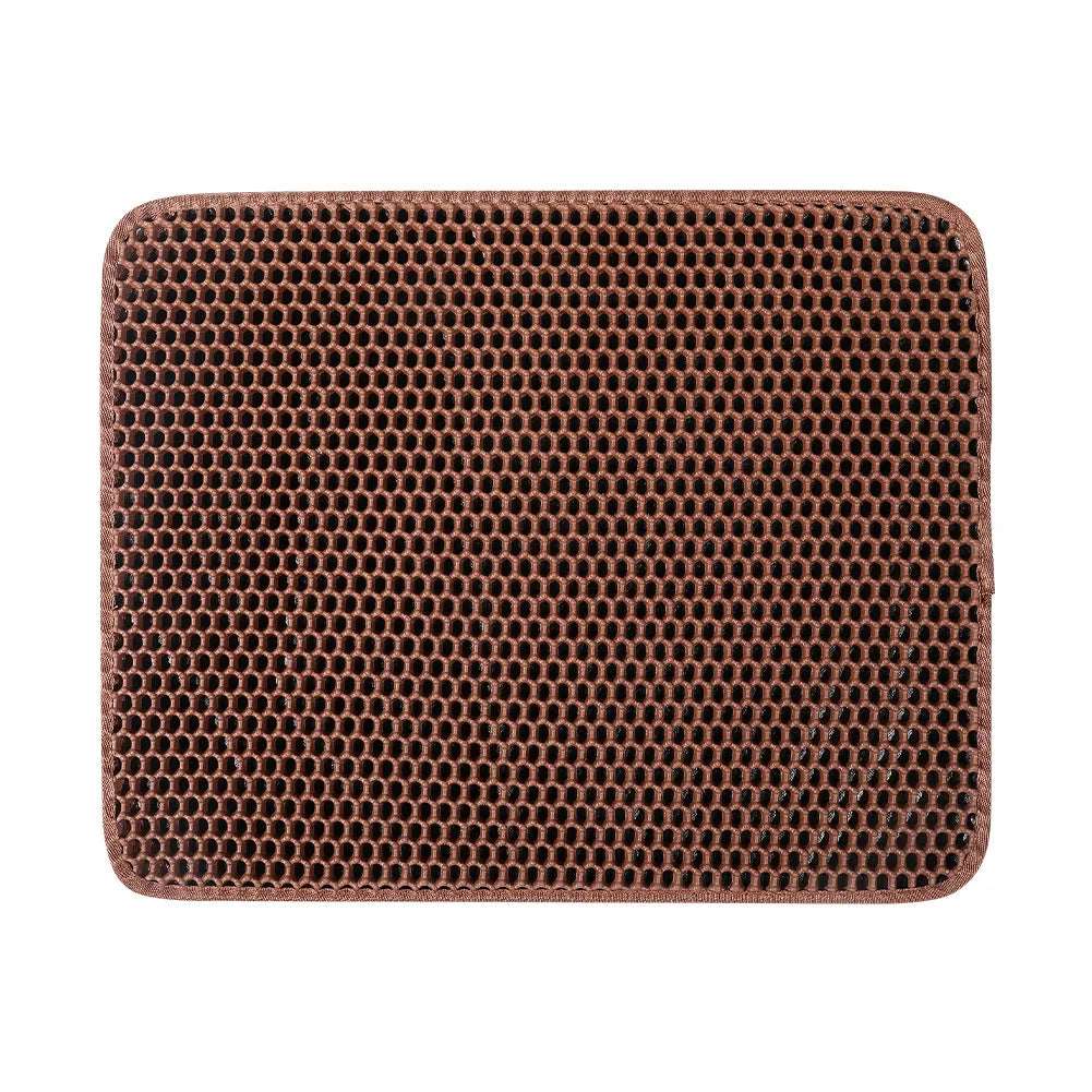 Coffee Pet Cat Litter Mat Waterproof EVA Double Layer Trapping Kitten Litter Box Mat Clean Pad Products - TrendyPet's Zone