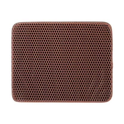 Coffee Pet Cat Litter Mat Waterproof EVA Double Layer Trapping Kitten Litter Box Mat Clean Pad Products - TrendyPet's Zone