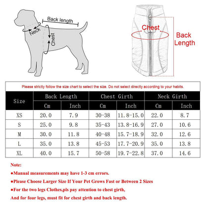 Reflective winter dog coat by TrendyPet's Zone, windproof and warm, with reflective strips for visibility during outdoor walks.
