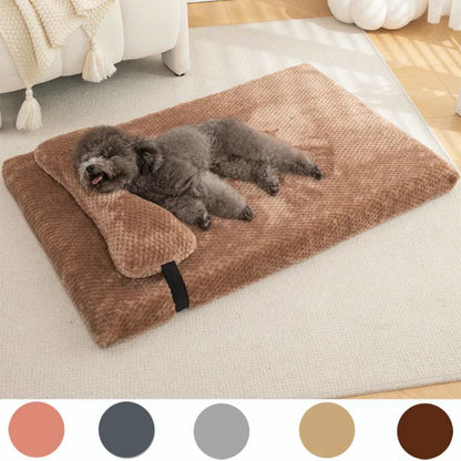 Coffee Warm Calming Dog Puppy Bed Mat Pillow Fluffy Plush with Removable Washable Cover for X-Large, Large, Medium, Small Dogs TRENDYPET'S ZONE