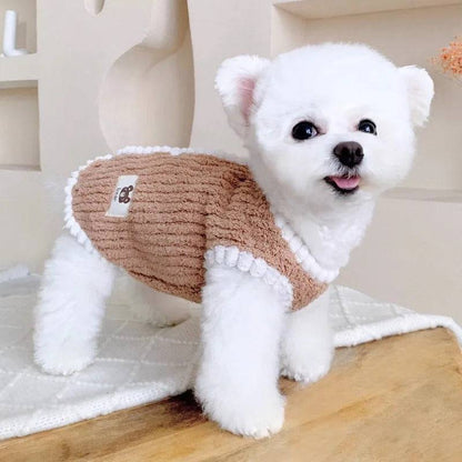 Coffee Winter Warm Apparel Soft Dog Cat Sweater Vest Coat - TrendyPet's Zone