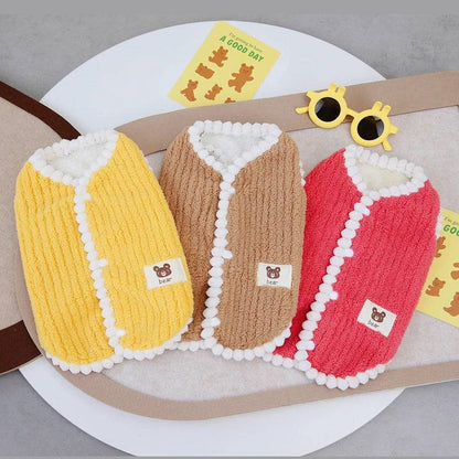 Coffee Winter Warm Apparel Soft Dog Cat Sweater Vest Coat - TrendyPet's Zone