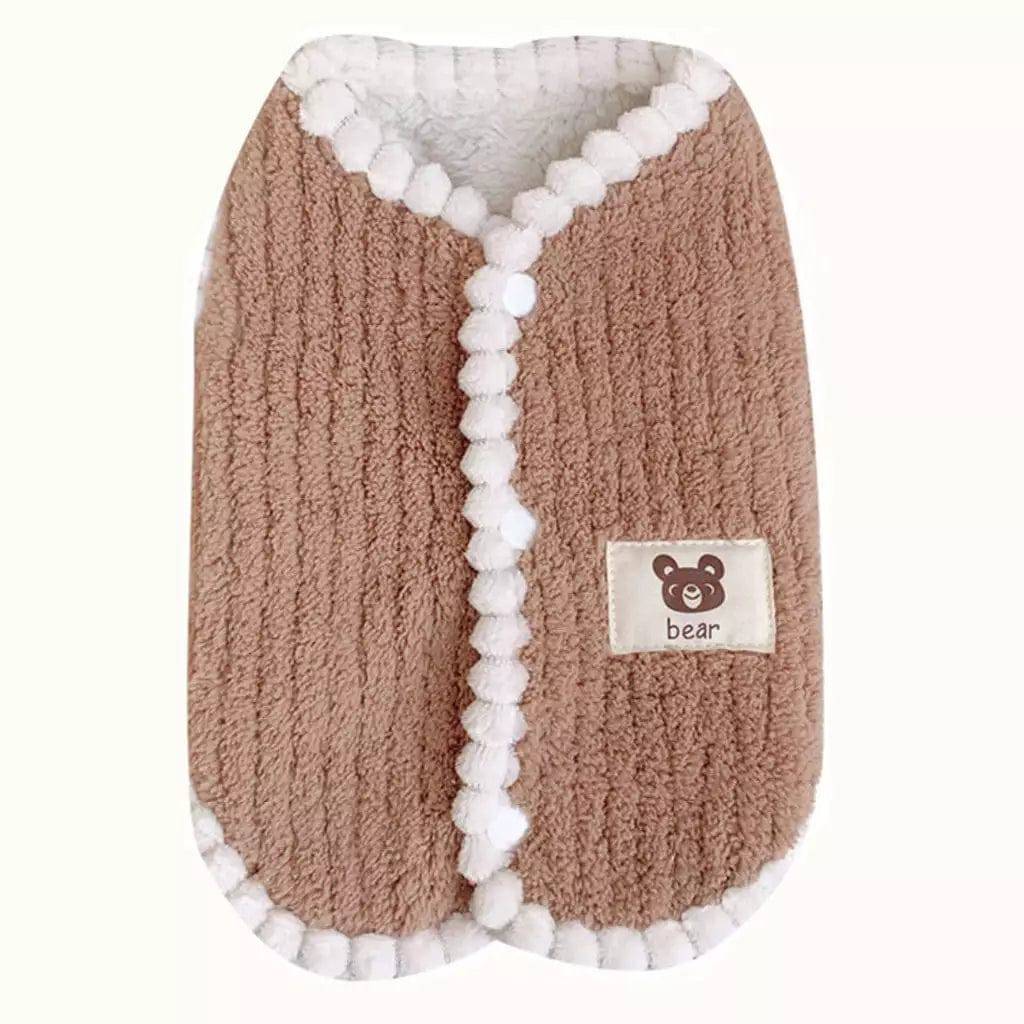 Coffee Winter Warm Apparel Soft Dog Cat Sweater Vest Coat - TrendyPet's Zone