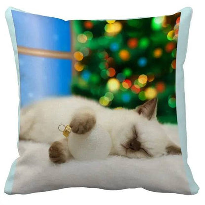 TrendyPet's Zone cushion cover with cute cat pictures, perfect for sofa or living room decor, made of soft textile material.