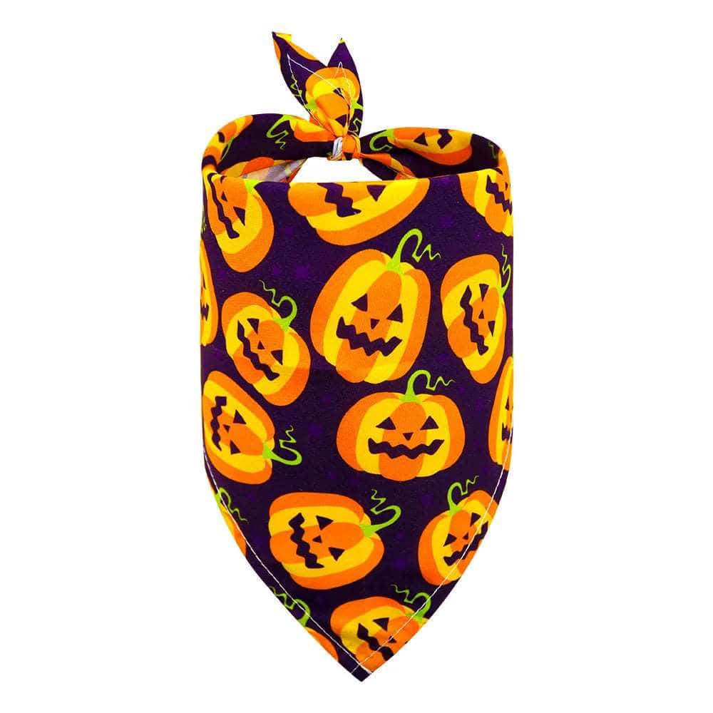 Cute Halloween Pet Bandana Pumpkin Pattern Costume Scarf Bib - TrendyPet's Zone