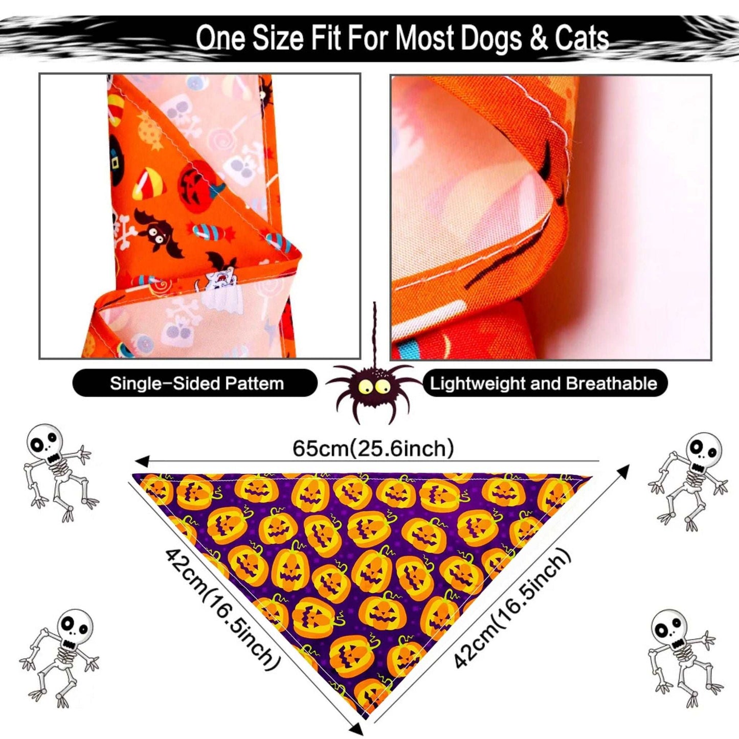 Cute Halloween Pet Bandana Pumpkin Pattern Costume Scarf Bib - TrendyPet's Zone