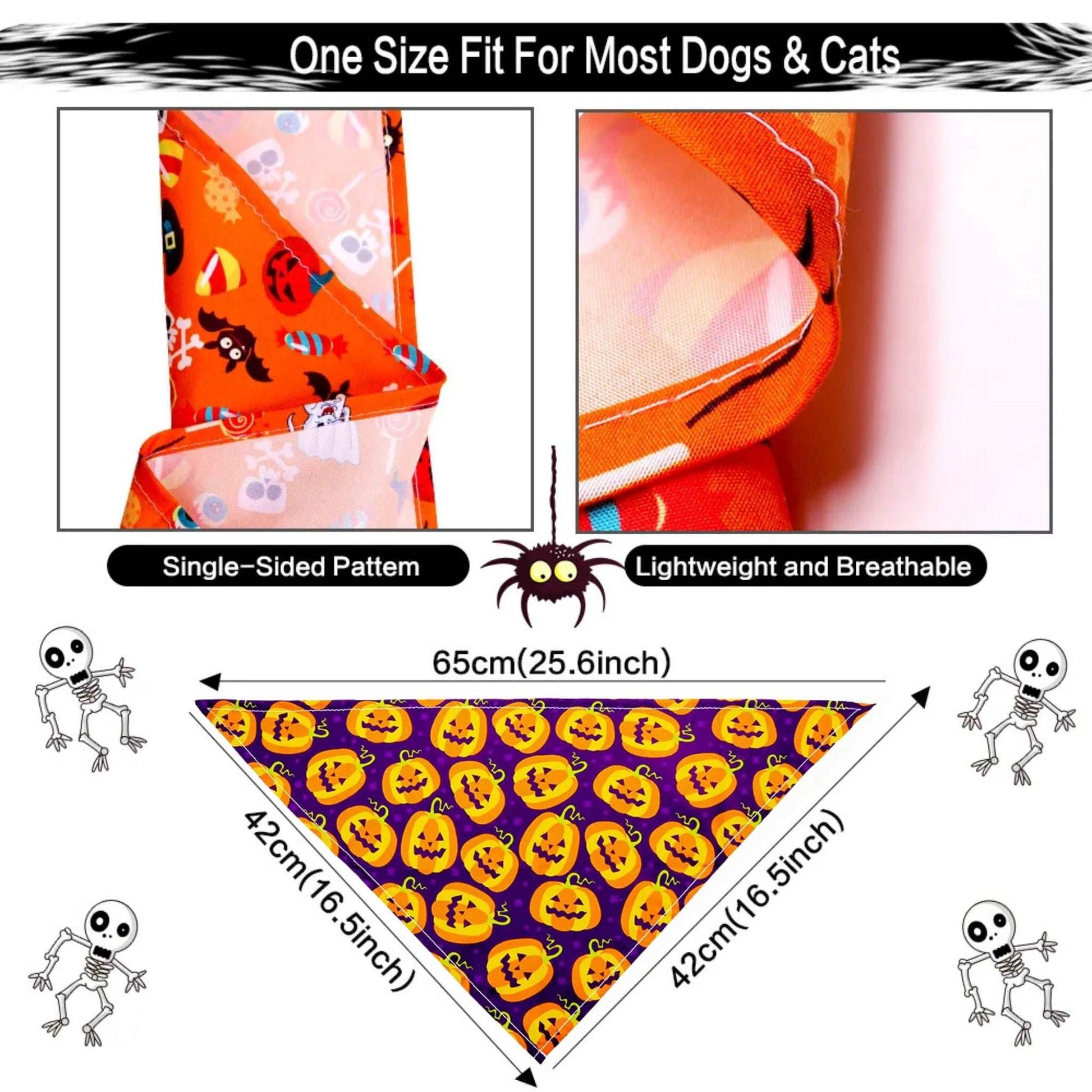 Cute Halloween Pet Bandana Pumpkin Pattern Costume Scarf Bib - TrendyPet's Zone