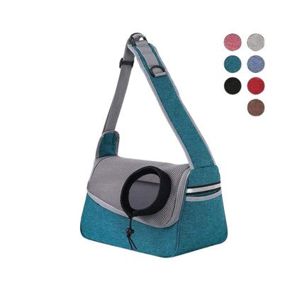 Cyan Portable Bag Pet Crossbody Bag Dog Cat One Shoulder Carrier Breathable Mesh Puppy Kitten Handbag - TrendyPet's Zone