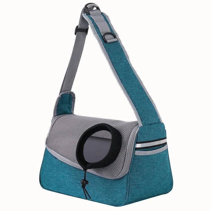 Cyan Portable Bag Pet Crossbody Bag Dog Cat One Shoulder Carrier Breathable Mesh Puppy Kitten Handbag - TrendyPet's Zone