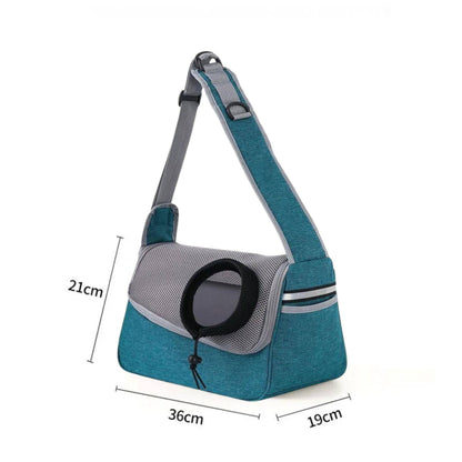 Cyan Portable Bag Pet Crossbody Bag Dog Cat One Shoulder Carrier Breathable Mesh Puppy Kitten Handbag - TrendyPet's Zone