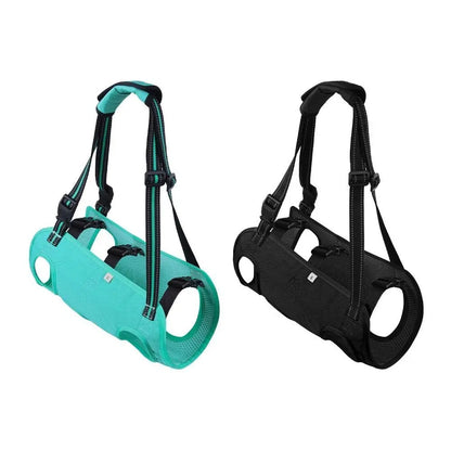 Cyan TrendyPet's Zone portable dog lift harness with adjustable strap and soft lining for easy lifting and support.