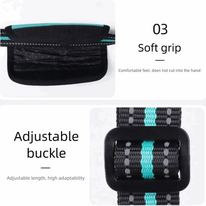 Cyan portable dog lift harness with adjustable strap and soft lining, TrendyPet's Zone slings for easy pet lifting.
