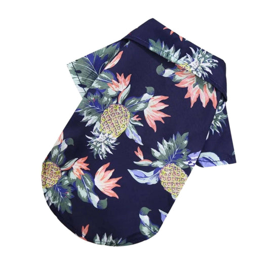Dark Blue Pet Hawaiian Beach Style T-Shirts Thin Breathable Summer Clothes for Small Dog Puppy Pet Cat Kitten Vest - TrendyPet's Zone