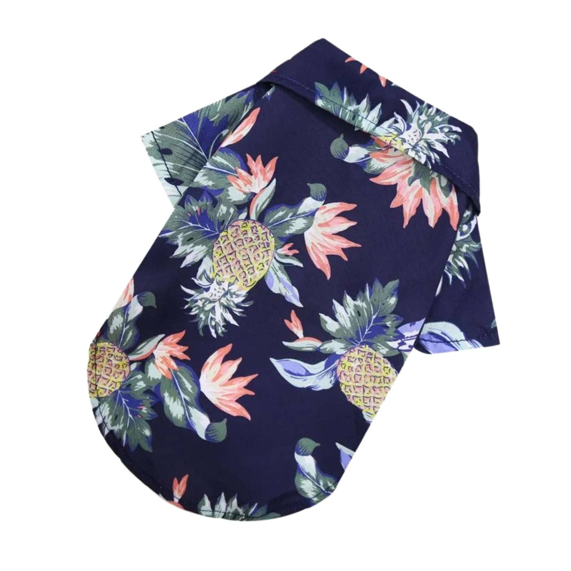 Dark Blue Pet Hawaiian Beach Style T-Shirts Thin Breathable Summer Clothes for Small Dog Puppy Pet Cat Kitten Vest - TrendyPet's Zone