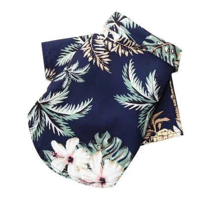 Dark Blue Pet Hawaiian Beach Style T-Shirts Thin Breathable Summer Clothes for Small Dog Puppy Pet Cat Kitten Vest - TrendyPet's Zone