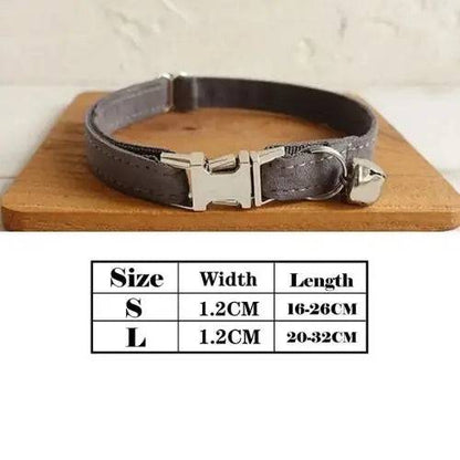 Dark Brown Cat Small Dog Collar with Bell Personalized Engraving ID Tag Nameplate Kitten Collars Necklace Small Dogs Puppy Bulldog Chihuahua Yorshire TRENDYPET'S ZONE