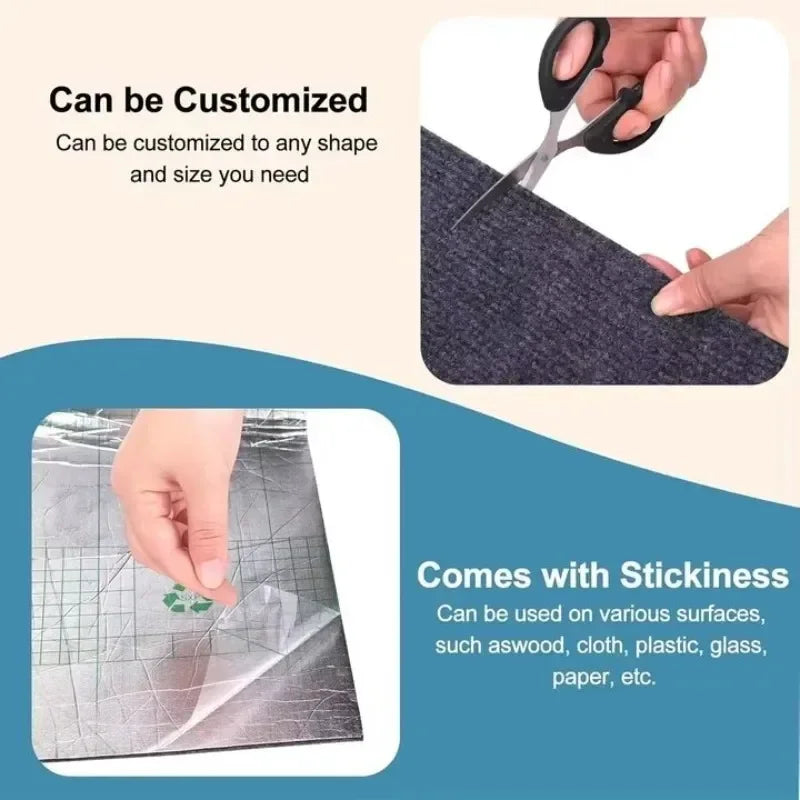 Gray TrendyPet's Zone durable cat scratch mat with trimmable, self-adhesive design for protecting furniture from scratches.