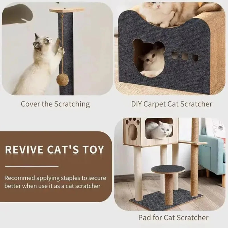 Gray durable cat scratch mat from TrendyPet's Zone, trimmable and self-adhesive protection for scratching posts or furniture.