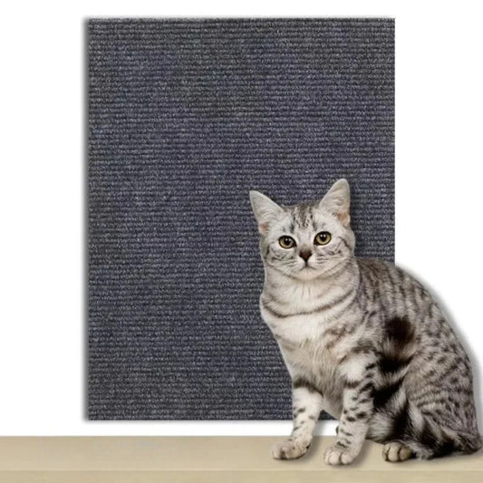 Dark gray durable cat scratch mat from TrendyPet's Zone, self-adhesive and trimmable for protecting furniture from scratches.
