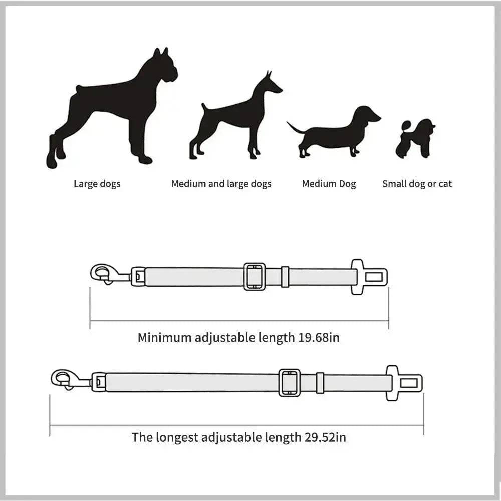 Dark Green Base Model Pet Supplies Car Seat Belt Dog Seat Belt Dog Leash Vehicle Belt Adjustable Cushioning Elastic Reflective Safety Rope for Dog Cat - TrendyPet's Zone