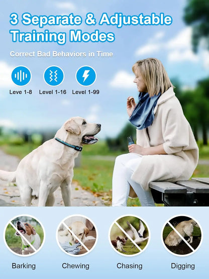 Dark green and black TrendyPet's Zone dog training shock collar with remote, waterproof, rechargeable, suitable for small to large dogs.