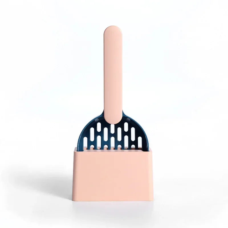 Dark green cat litter scoop set with filter and fine hole design for easy cleaning and waste removal, by TrendyPet's Zone.