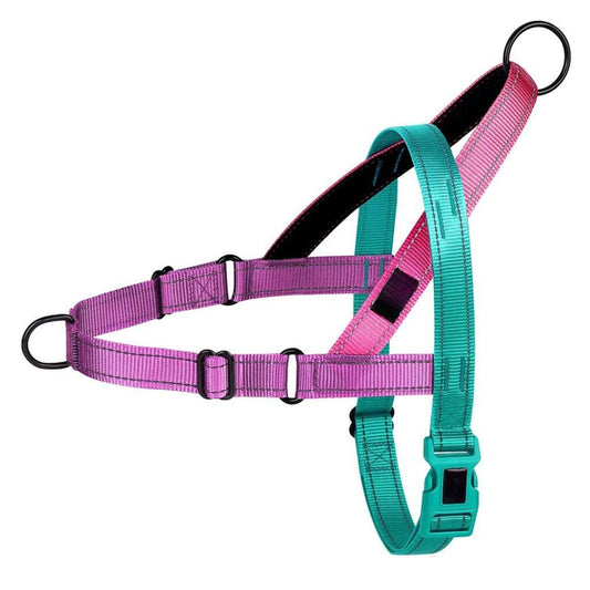 Dark Green Reflective Nylon Dog Harness Adjustable Pet Training Harnesses No Pull Puppy Walking Vest - TrendyPet's Zone