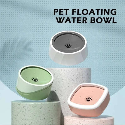 Dark Grey 1L Pet Floating Water Bowl For Cat Dog No-Spill Large Capacity Slow Water Feeder Dispenser - TrendyPet's Zone