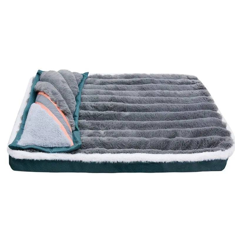 Dark Grey Dog Sleeping Pad Bed With Pillow Soft And Comfortable Warm Removable And Machine Washable - TrendyPet's Zone