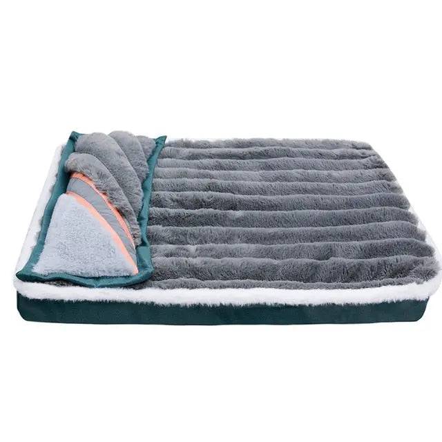 Dark Grey Dog Sleeping Pad Bed With Pillow Soft And Comfortable Warm Removable And Machine Washable - TrendyPet's Zone