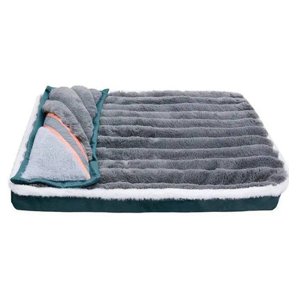 Dark Grey Dog Sleeping Pad Bed With Pillow Soft And Comfortable Warm Removable And Machine Washable - TrendyPet's Zone