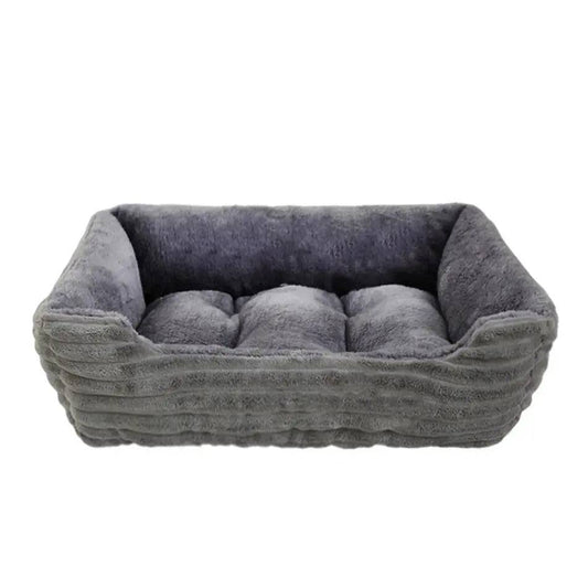 Dark Grey Pet Cat Dog Bed Cushion Square Soft Plush Kennel Dog Bed for Small Medium Dogs Cat Puppy Accessories Pet Sleep House Waterproof TRENDYPET'S ZONE