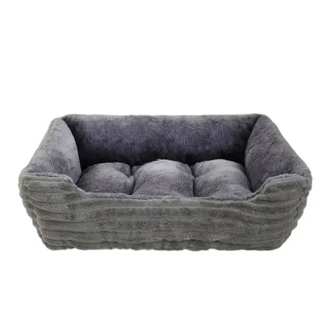 Dark Grey Pet Cat Dog Bed Cushion Square Soft Plush Kennel Dog Bed for Small Medium Dogs Cat Puppy Accessories Pet Sleep House Waterproof TRENDYPET'S ZONE
