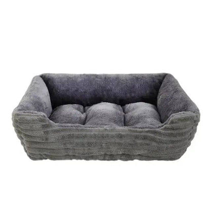 Dark Grey Pet Cat Dog Bed Cushion Square Soft Plush Kennel Dog Bed for Small Medium Dogs Cat Puppy Accessories Pet Sleep House Waterproof TRENDYPET'S ZONE