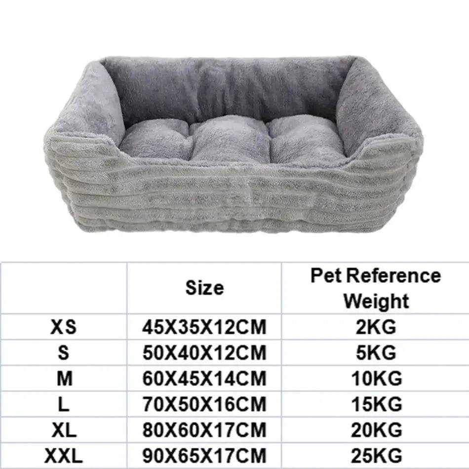 Dark Grey Pet Cat Dog Bed Cushion Square Soft Plush Kennel Dog Bed for Small Medium Dogs Cat Puppy Accessories Pet Sleep House Waterproof TRENDYPET'S ZONE