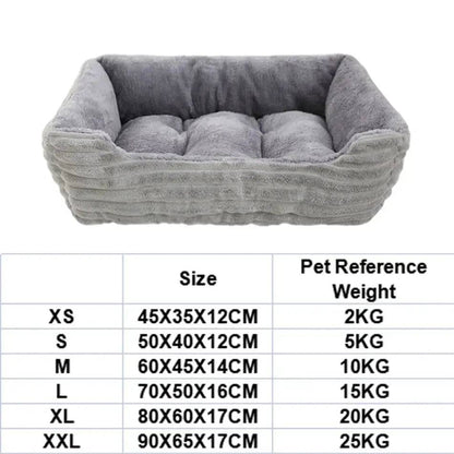 Dark Grey Pet Cat Dog Bed Cushion Square Soft Plush Kennel Dog Bed for Small Medium Dogs Cat Puppy Accessories Pet Sleep House Waterproof TRENDYPET'S ZONE