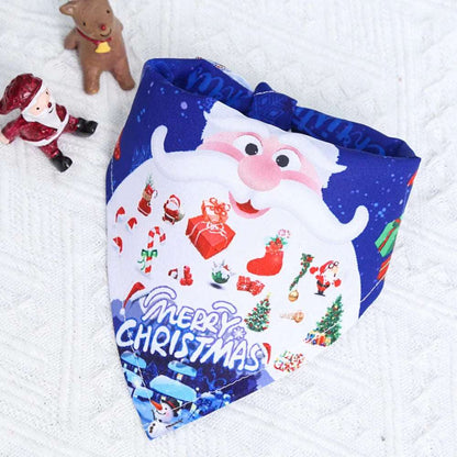 Dog Bandana Christmas Pet Holiday Scarf Santa Claus Design - TrendyPet's Zone