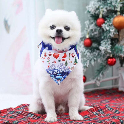 Dog Bandana Christmas Pet Holiday Scarf Santa Claus Design - TrendyPet's Zone