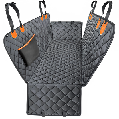 TrendyPet's Zone waterproof dog car seat hammock, heavy-duty 600D cover with scratch-proof, non-slip design for back seat comfort.