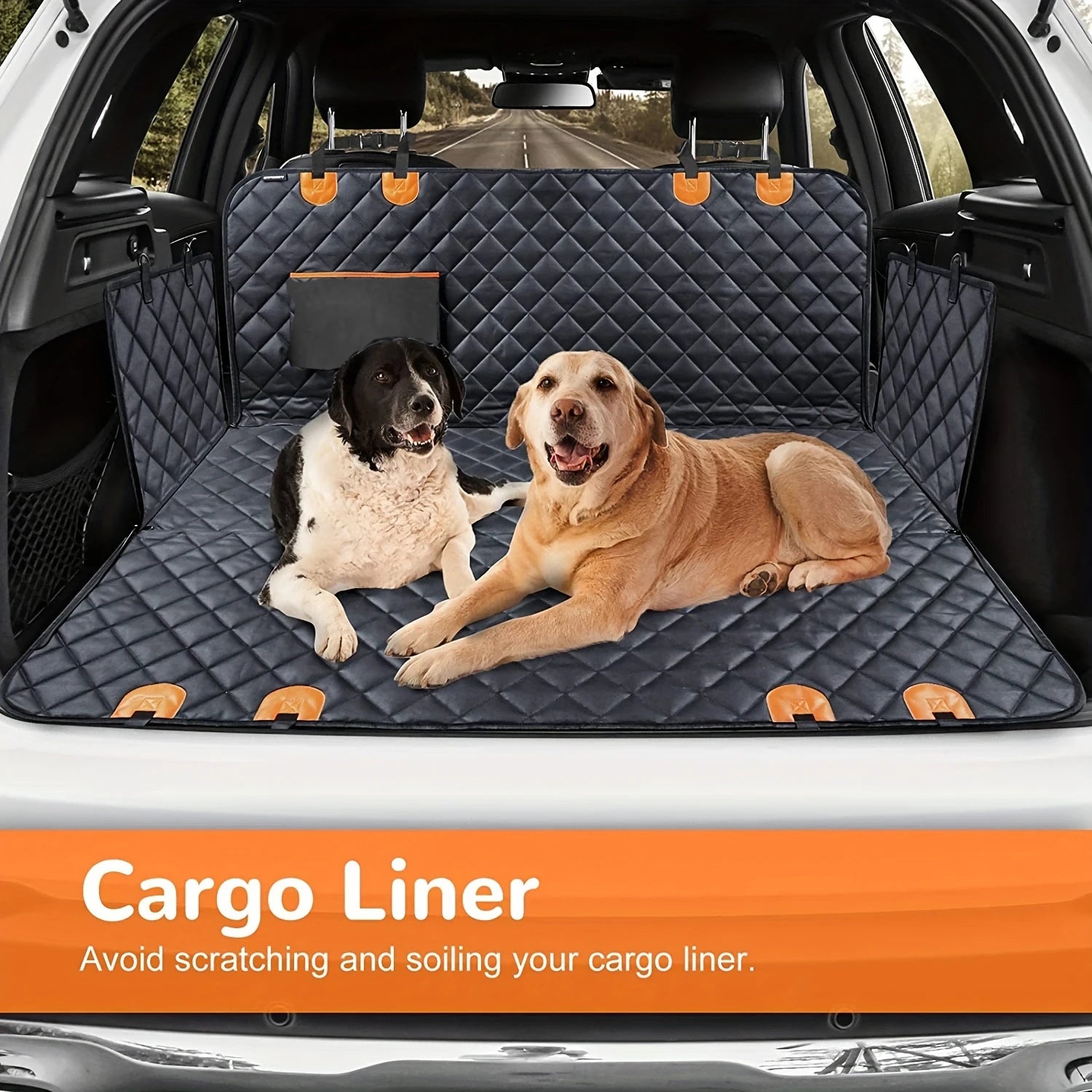 Waterproof dog car seat cover hammock by TrendyPet's Zone, heavy-duty 600D waterproof pet seat protector for back seat travel.
