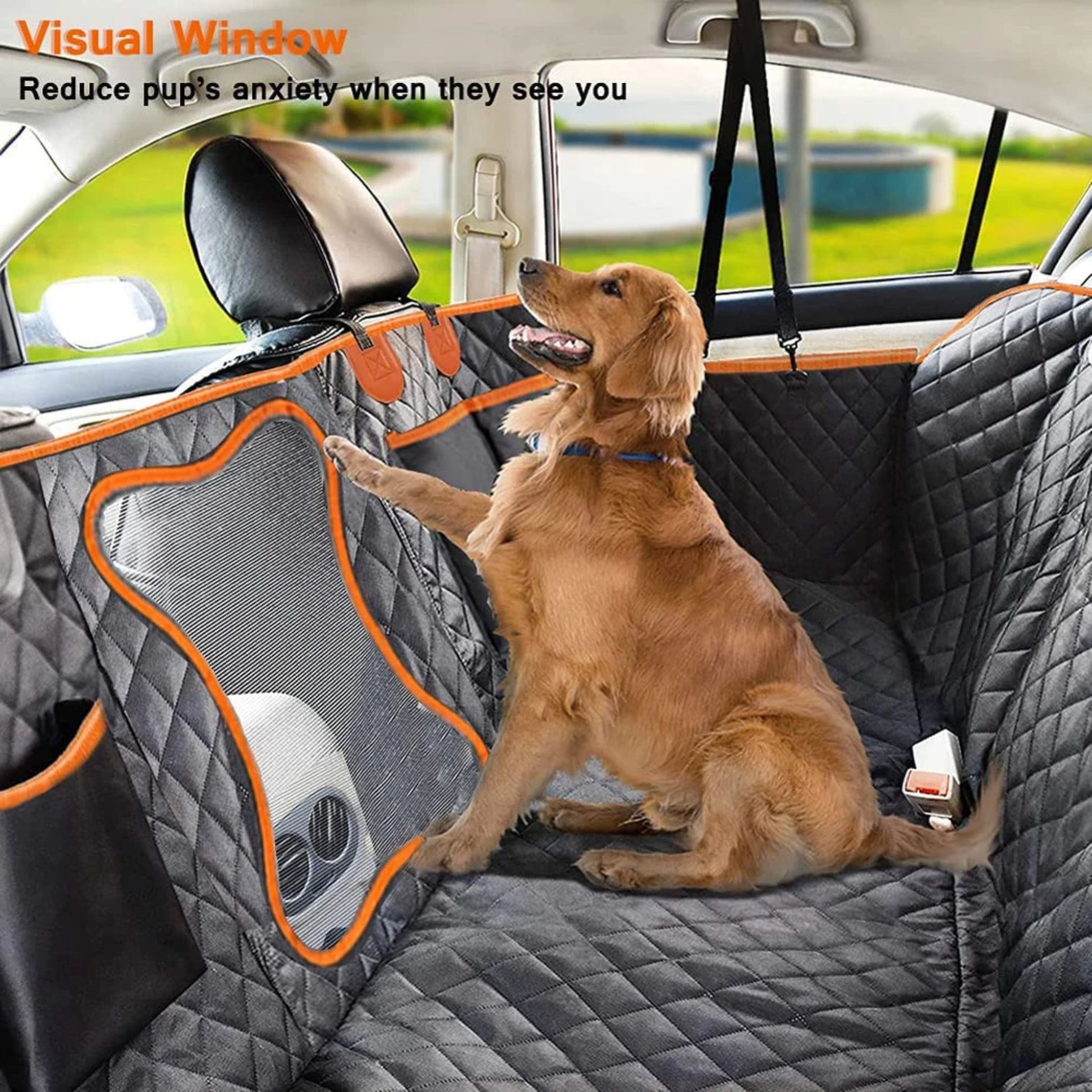Waterproof dog car seat protector hammock from TrendyPet's Zone, scratchproof and non-slip rear back seat cover for pets.